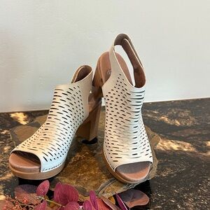 Dansko Cream Cutout Heels